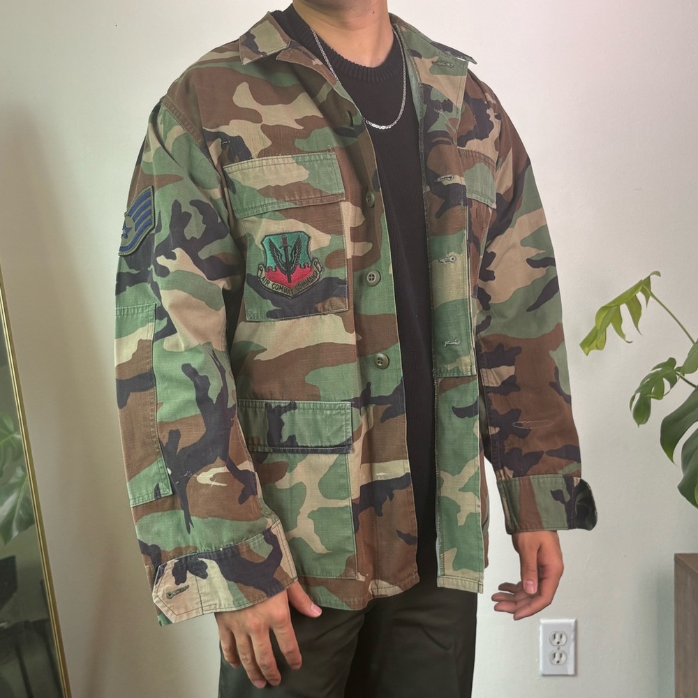 Camouflage Military Jacket with patches